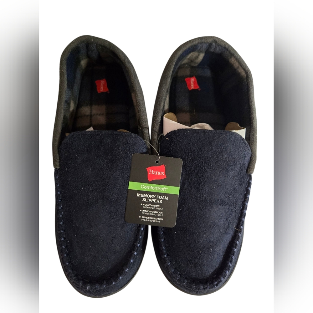 Hanes Men's Navy ComfortSoft Slip-Ons